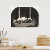 In der Weihnachtsnacht, 1913 von John Bauer Art Poster (Küche)