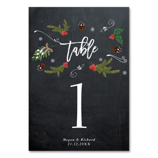 In der Wintersaison Tischnummer (Rückseite)