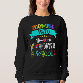 In die 100 Tage der Schule zoomen Lehrer Kids Sweatshirt