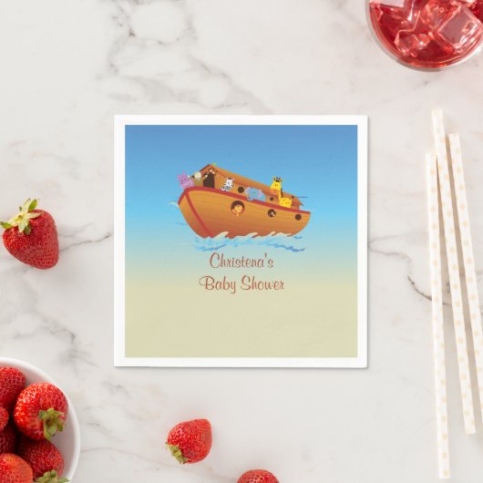 In die Arche - Babyparty Serviette (Beispiel)