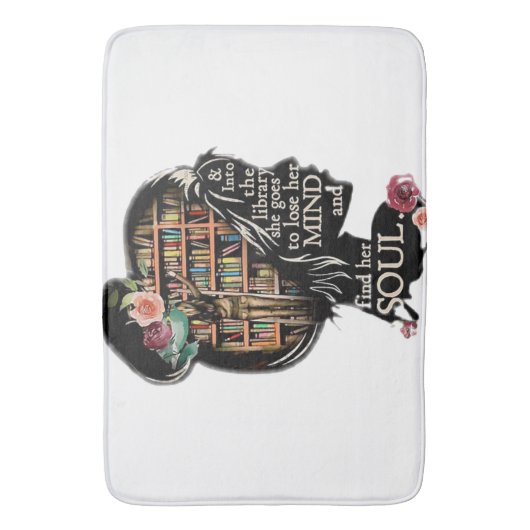 In die Bibliothek geht sie Bath Mat Badematte (Vorderseite Vertikal)