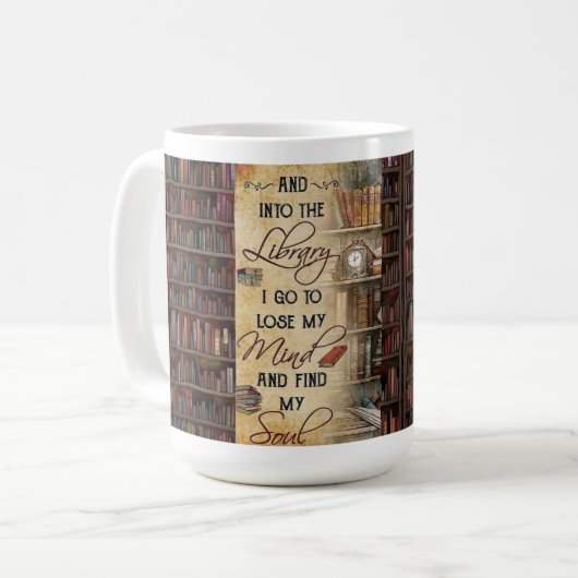 In die Bibliothek Kaffeetasse (Vorderseite Links)