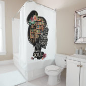 In die Bibliothek kommt ihr Duschvorhang (Beispiel)