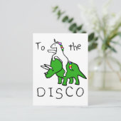 In die Diskothek (Einhorn-Reitausflüge) Postkarte (Stehend Vorderseite)