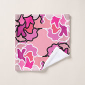 In die geometrische Form des rosa Mitteljahrs Badhandtuch Set (Waschlappen)