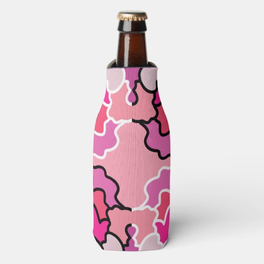 In die geometrische Form des rosa Mitteljahrs Flaschenkühler (Flaschenvorderseite)