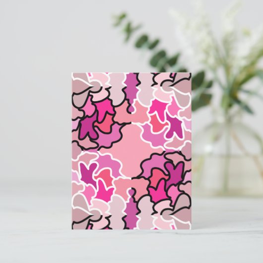 In die geometrische Form des rosa Mitteljahrs Postkarte (Stehend Vorderseite)