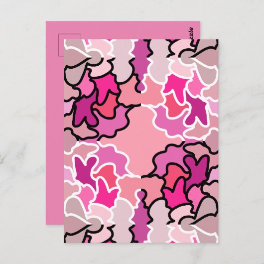 In die geometrische Form des rosa Mitteljahrs Postkarte (Vorne/Hinten)