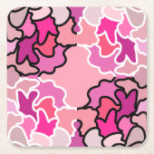 In die geometrische Form des rosa Mitteljahrs Rechteckiger Pappuntersetzer (Vorderseite)