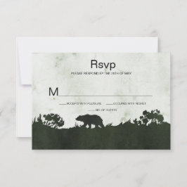 In die Grün-Landschaft der wilden Rost-Grünen-UAWG RSVP Karte
