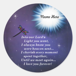 In die helle Libelle Runder Aufkleber