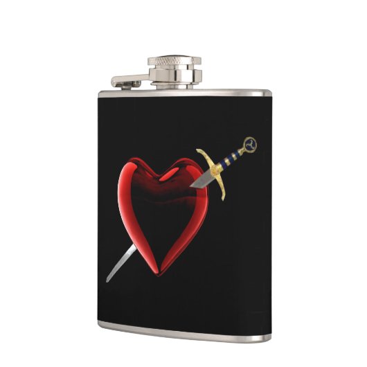 In die Herzflasche gestanzt Flachmann (Links)