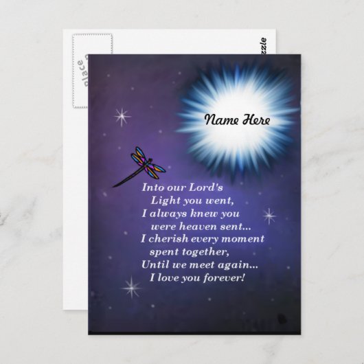 In die Lichthupe der Libellen Postkarte (Vorne/Hinten)