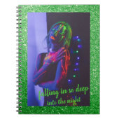 In die Nacht (Grüner Hintergrund) Einkaufs-Bag-Spi Notizblock (Vorderseite)