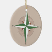 In die richtige Richtung Kompass Camping Wandern Keramik Ornament (Rechts)