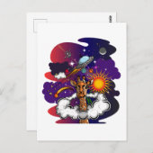 In die Sterne Postkarte (Vorne/Hinten)