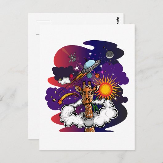 In die Sterne Postkarte (Vorne/Hinten)