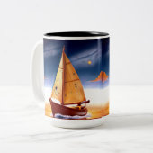 In die Stille segeln Zweifarbige Tasse (Vorderseite Links)