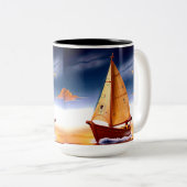 In die Stille segeln Zweifarbige Tasse (VorderseiteRechts)