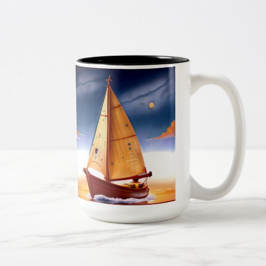 In die Stille segeln Zweifarbige Tasse (Rechts)
