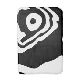 In die Tiefe: Abstrakt Schwarz und Weiß Badematte