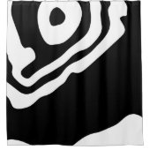 In die Tiefe: Abstrakt Schwarz und Weiß Duschvorhang (Vorderseite)