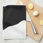 In die Tiefe: Abstrakt Schwarz und Weiß Geschirrtuch (Viertel Falte)