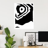 In die Tiefe: Abstrakt Schwarz und Weiß Poster (Heimbüro)