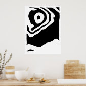 In die Tiefe: Abstrakt Schwarz und Weiß Poster (Küche)