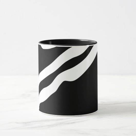 In die Tiefe: Abstrakt Schwarz und Weiß Tasse (Zentrum)