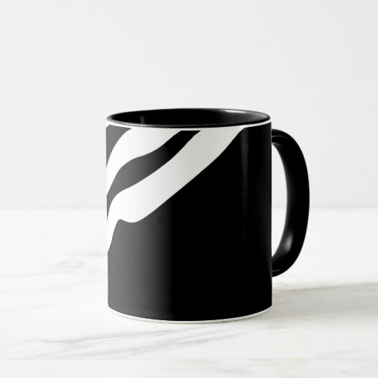 In die Tiefe: Abstrakt Schwarz und Weiß Tasse (VorderseiteRechts)