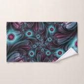 In die Tiefe Abstraktes Fraktal Blau rosa Kunst Badhandtuch Set (Handtuch)