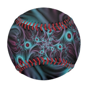 In die Tiefe Abstraktes Fraktal Blau rosa Kunst Baseball