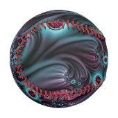 In die Tiefe Abstraktes Fraktal Blau rosa Kunst Baseball (Vorderseite Links)