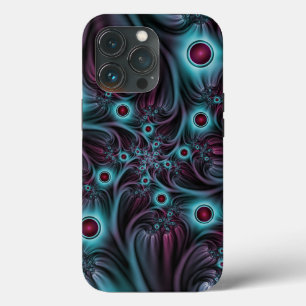 In die Tiefe Abstraktes Fraktal Blau rosa Kunst Case-Mate iPhone Hülle