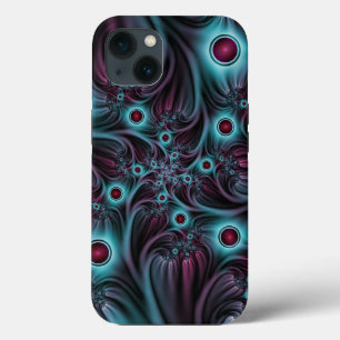 In die Tiefe Abstraktes Fraktal Blau rosa Kunst Case-Mate iPhone Hülle