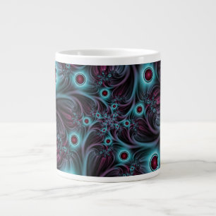 In die Tiefe Abstraktes Fraktal Blau rosa Kunst Jumbo-Tasse