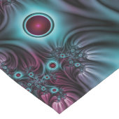 In die Tiefe Abstraktes Fraktal Blau rosa Kunst Kurzer Tischläufer (Ecke)