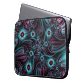 In die Tiefe Abstraktes Fraktal Blau rosa Kunst Laptopschutzhülle (Vorderseite Links)
