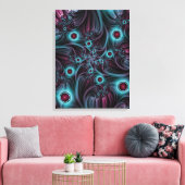 In die Tiefe Abstraktes Fraktal Blau rosa Kunst Leinwanddruck (Insitu (Wohnzimmer))