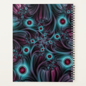 In die Tiefe Abstraktes Fraktal Blau rosa Kunst Planer (Rückseite)