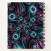 In die Tiefe Blau Rosa Abstrakter Name des Fraktal Notizblock (Rückseite)