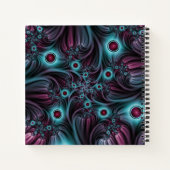 In die Tiefe Blau Rosa Abstrakter Name des Fraktal Notizblock (Rückseite)