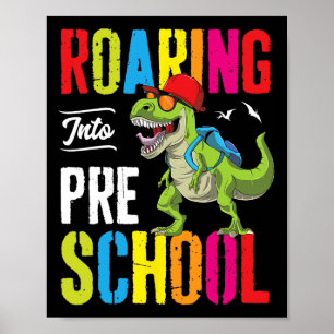 In die Vorschule Dinosaurier Lehrer Vorkasse zurüc Poster