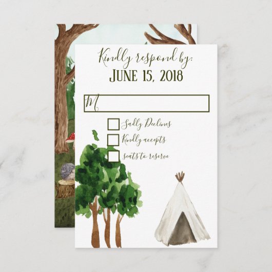 in die WaldSVP-Karten RSVP Karte (Vorne/Hinten)