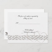 In die weiße Silbertablette eingefügte Herzen Einladungspostkarte (Vorne/Hinten)