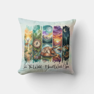In die wilde Aquarell-Camping-Berg-Natur Kissen