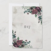 In die wilde rustikale Hochzeit des Burgunders Einladung (Rückseite)