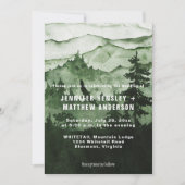 In die wilde Smaragdgrüne Berglandschaft Hochzeit Einladung (Vorderseite)