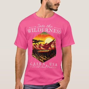 In die Wildnis Alaska USA Vintage-Design T-Shirt